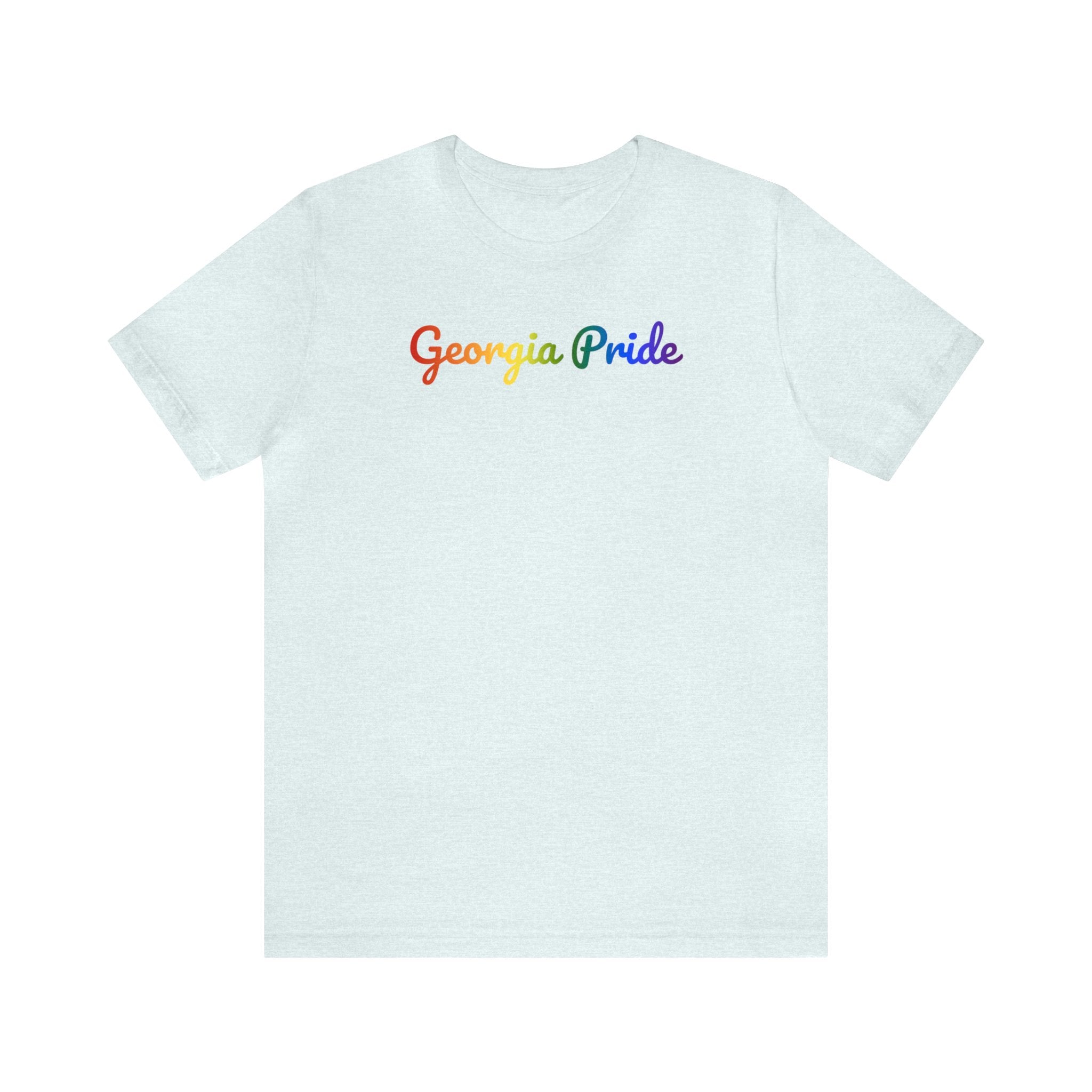 Georgia Pride T-Shirt: Flowing Cursive Design with LGBTQ+ Gradient