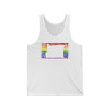Oregon Pride Flag Tank: Rainbow LGBTQ+ State Silhouette Distressed Tank-Top