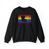 Louisiana Pride Flag Sweater: Rainbow LGBTQ+ State Silhouette Distressed Sweatshirt