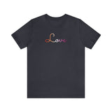 Lesbian Love Script Tee: Subtly Elegant Pride T-Shirt