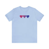 Bisexual Flag Hearts T-Shirt: Pride LGBTQ+ Gradient Design