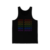 New Jersey LGBTQ+ Pride Flag, Faded Black Tank-Top