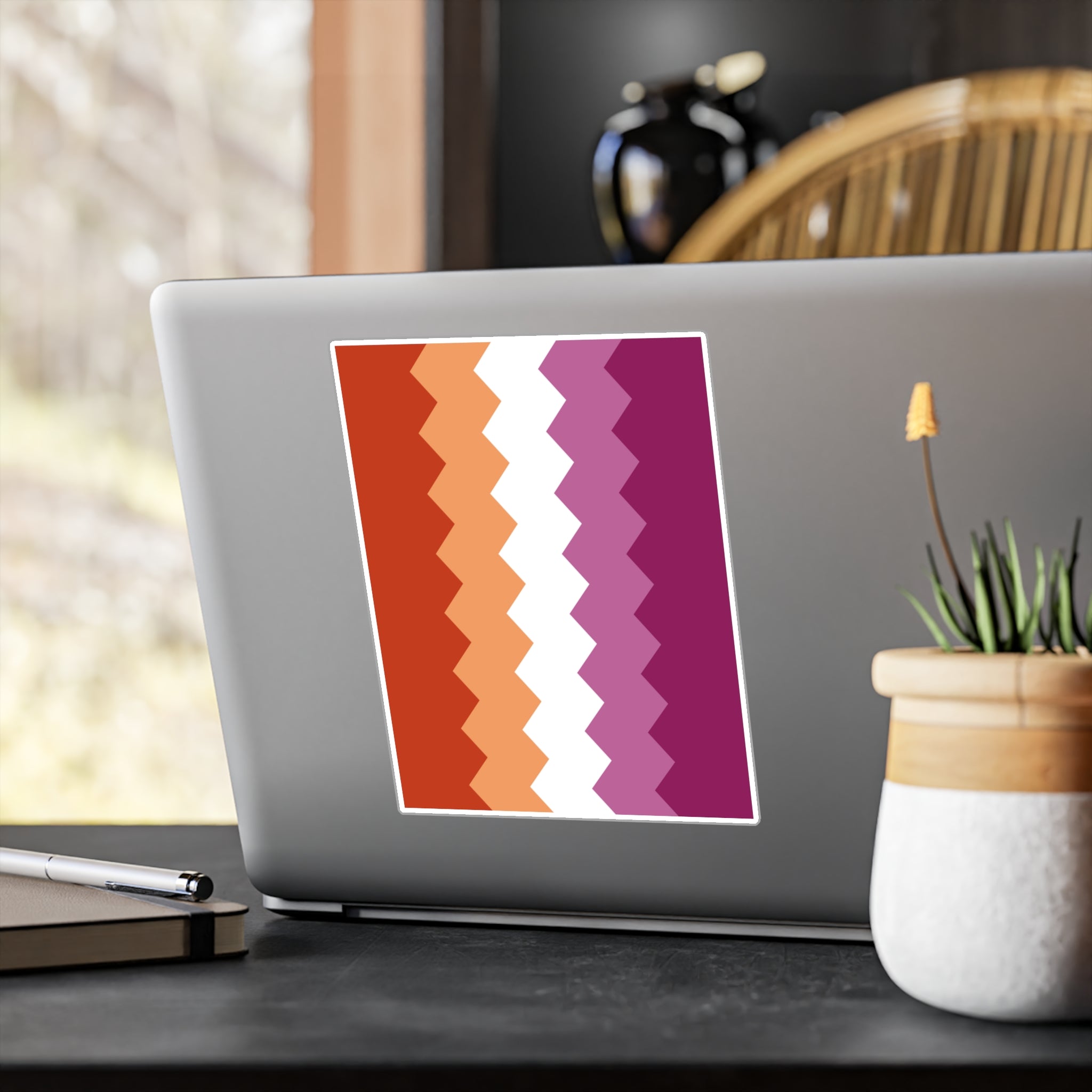 Lesbian Pride Flag Wavey Decal: Sharp Pride Sticker