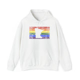 Minnesota Pride Flag Hoodie: Rainbow LGBTQ+ State Silhouette Distressed Hooded Sweatshirt