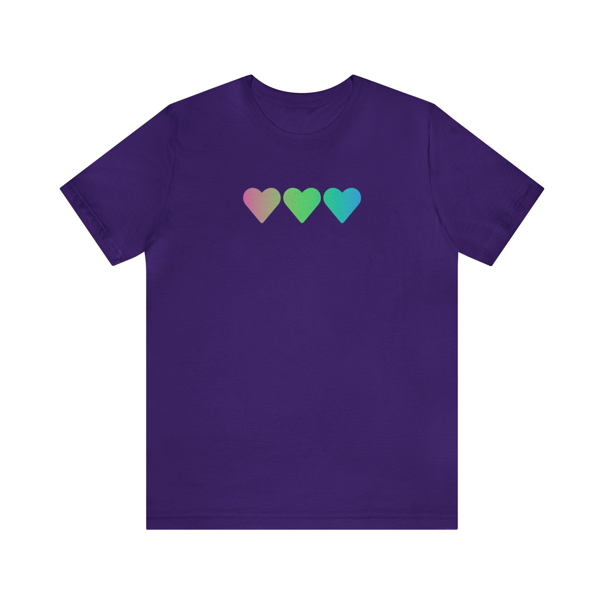 Polysexual Flag Hearts T-Shirt: Pride LGBTQ+ Gradient Design
