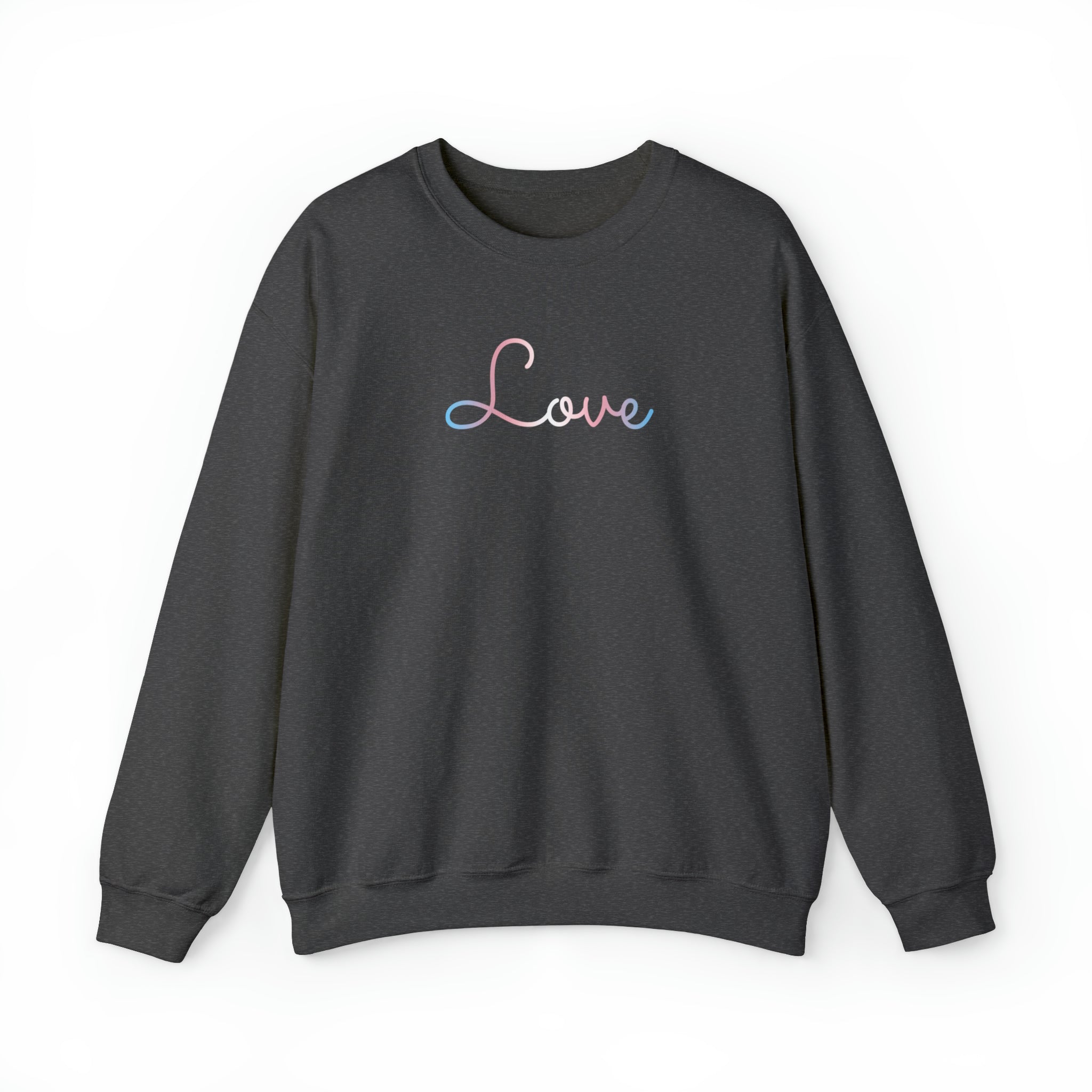 Transgender Love Script Sweatshirt: Subtly Elegant Pride Sweater