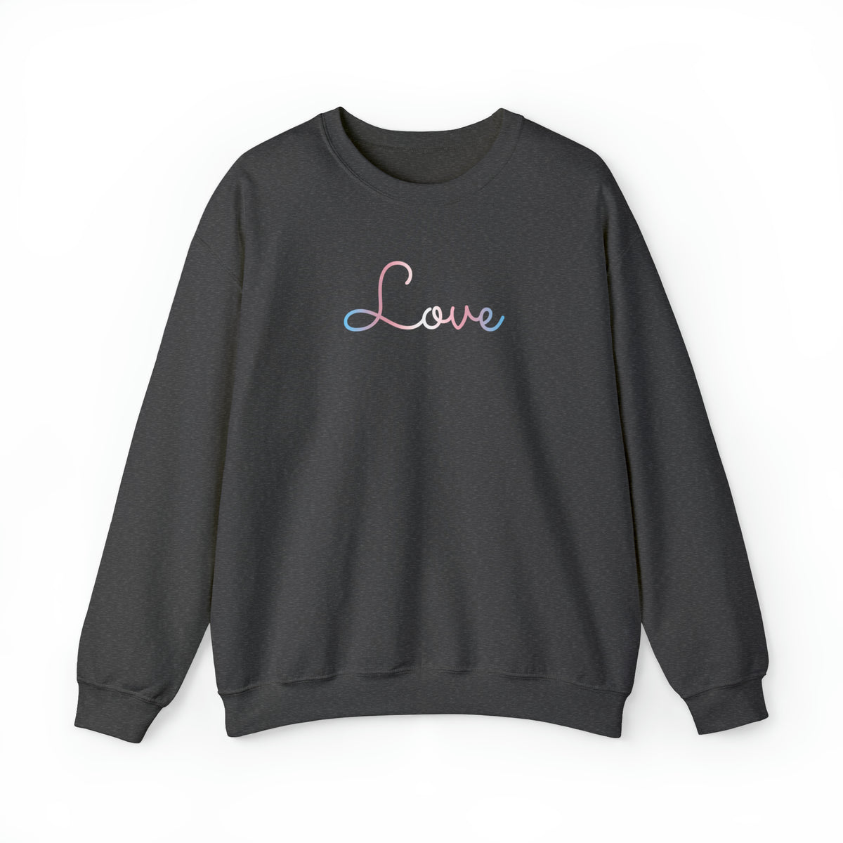 Transgender Love Script Sweatshirt: Subtly Elegant Pride Sweater