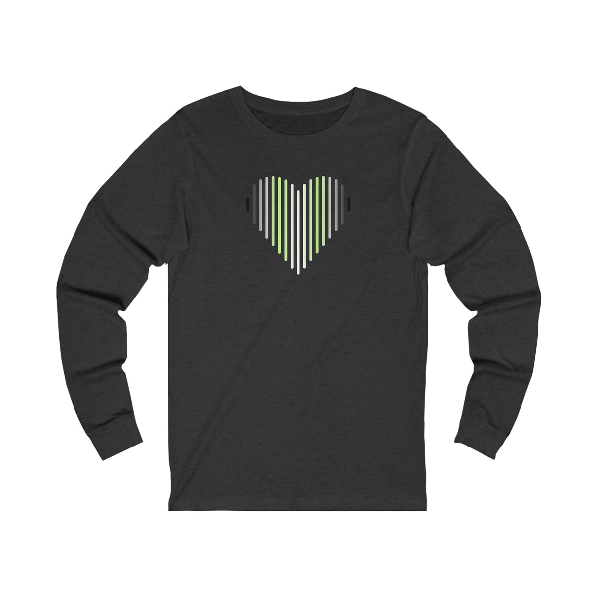 Agender Heart Lines Long Sleeve T-Shirt: Pride Gradient Tee