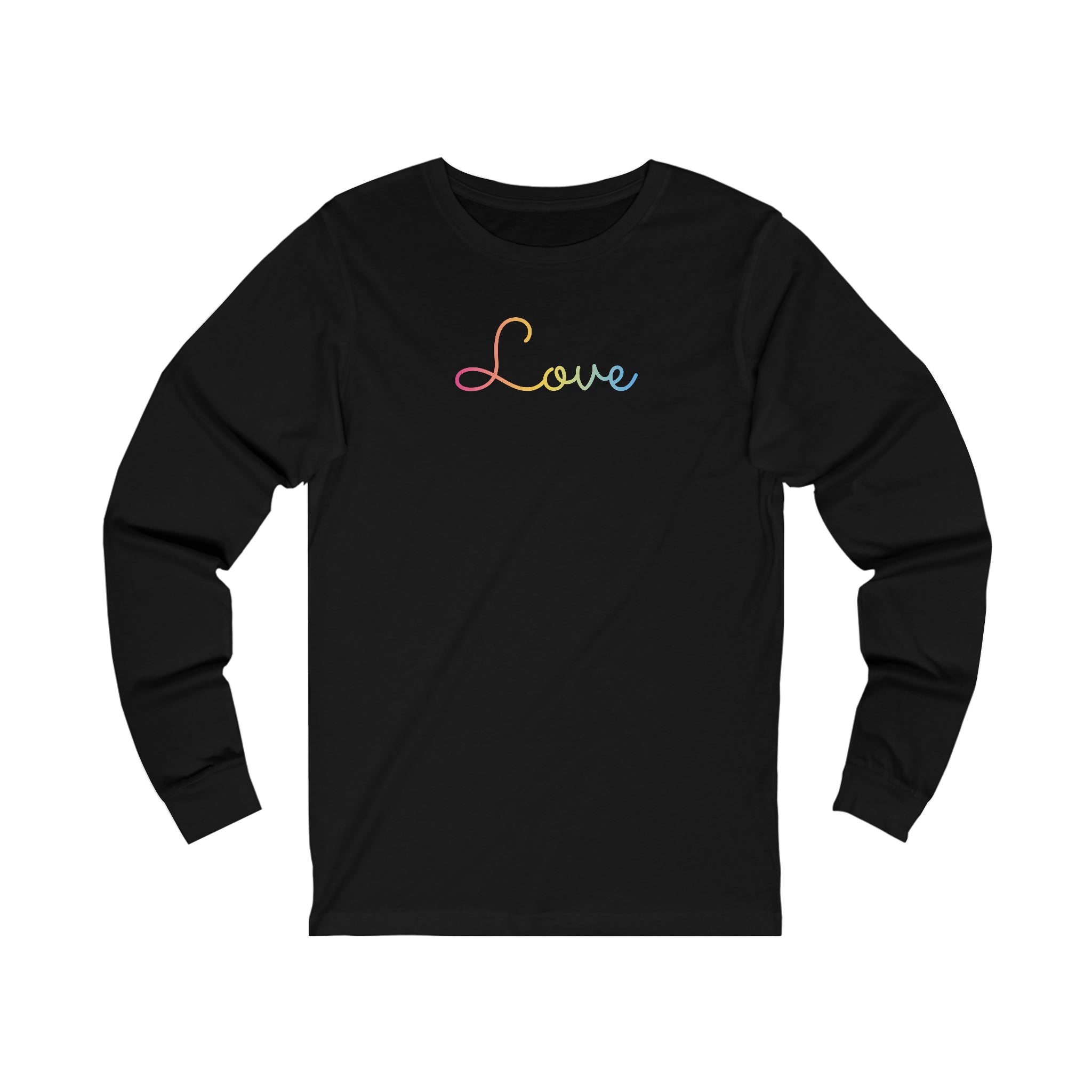 Pansexual Love Script Long Sleeve T-Shirt: Subtly Elegant Pride Tee