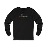 Pansexual Love Script Long Sleeve T-Shirt: Subtly Elegant Pride Tee
