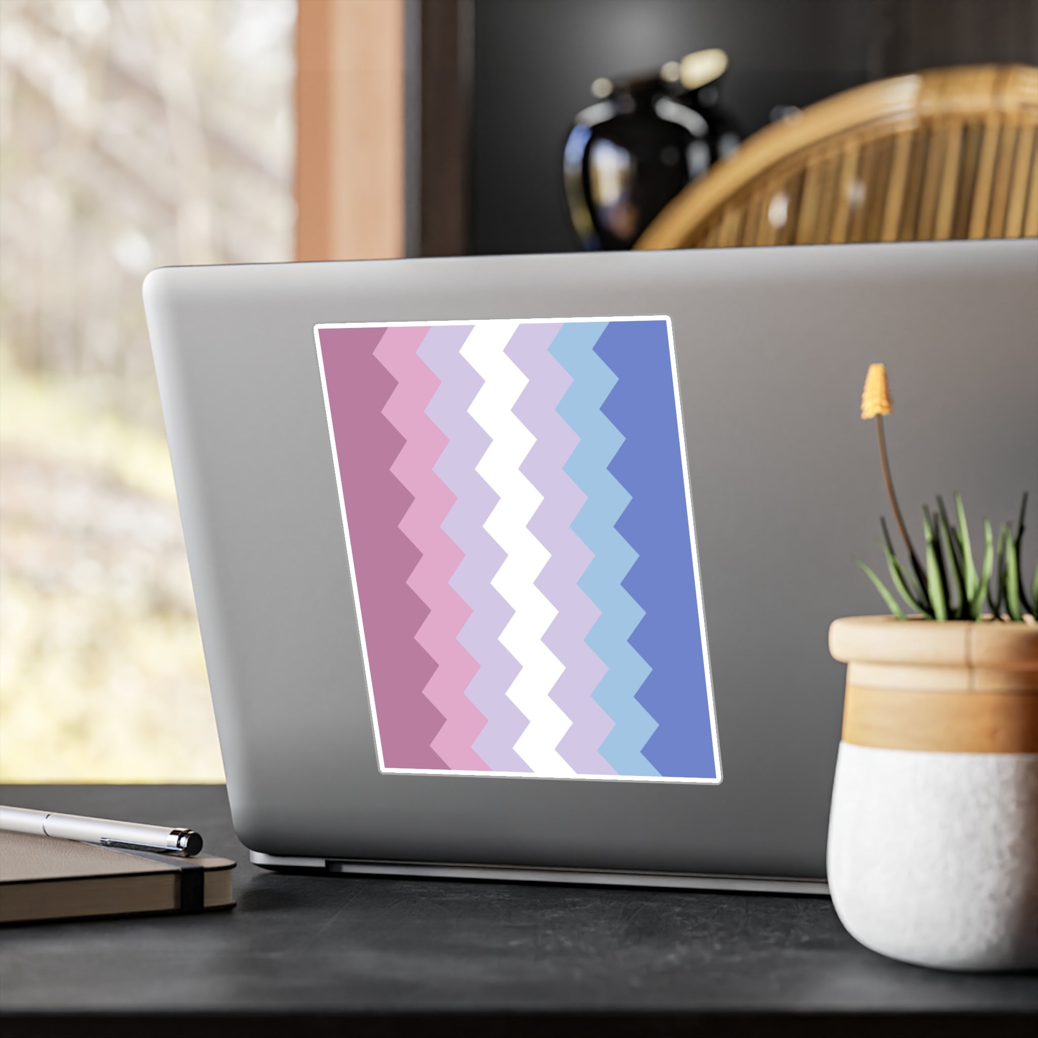 Bigender Flag Wavey Decal: Sharp Pride Sticker