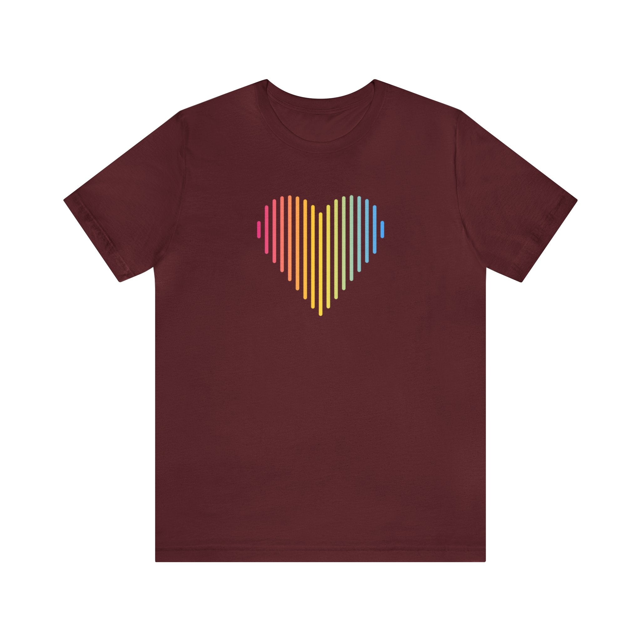 Pansexual Heart Lines T-Shirt: Pride Gradient Tee