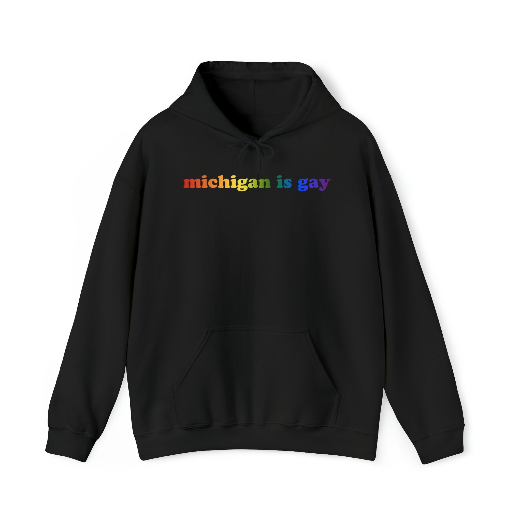 Michigan is Gay Pride Hoodie: LGBTQ+ Flag Gradient Sweatshirt
