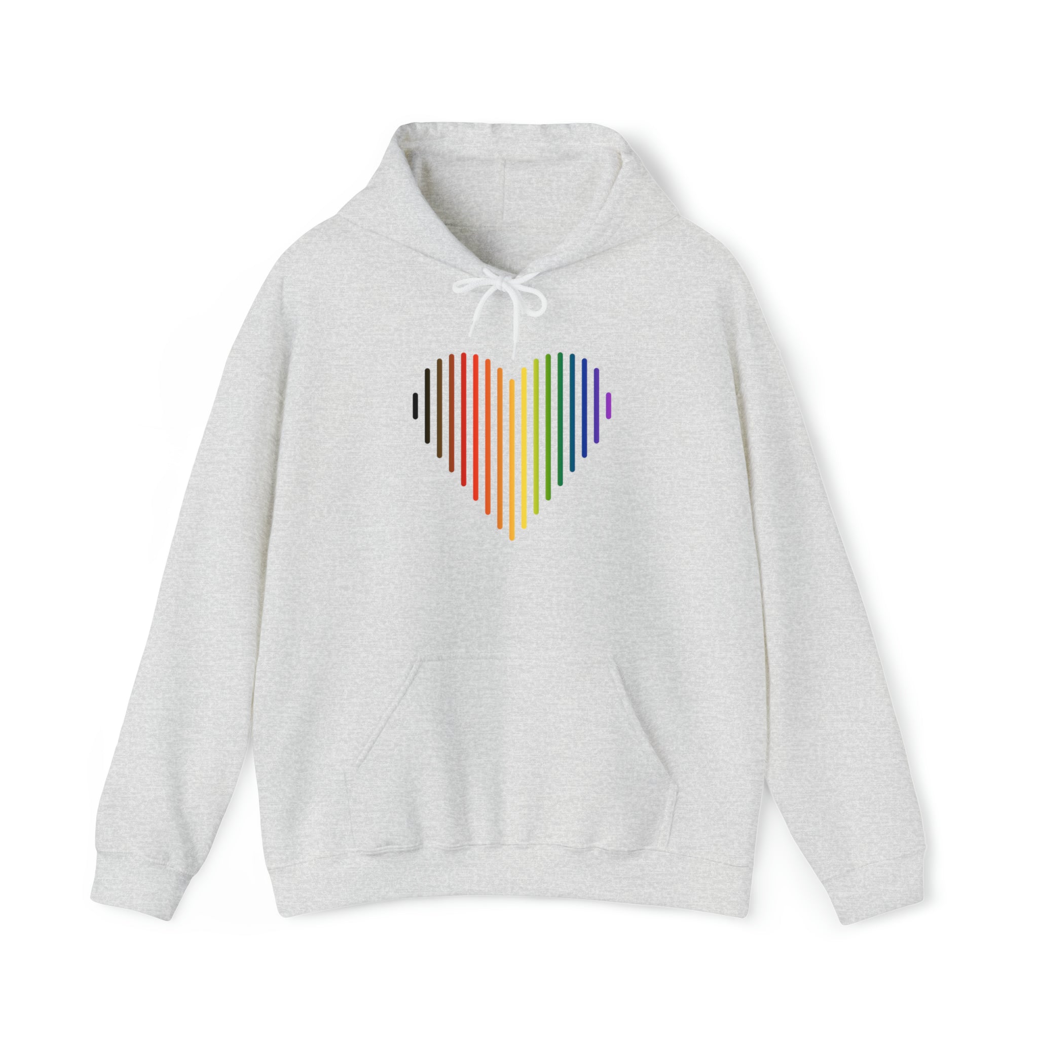 Philly Pride Flag Heart Lines Hoodie: Pride Gradient Sweater