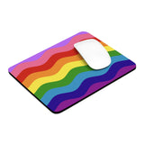 LGBTQ+ Flag Ripple Mousepad: Wavey Design for Desk