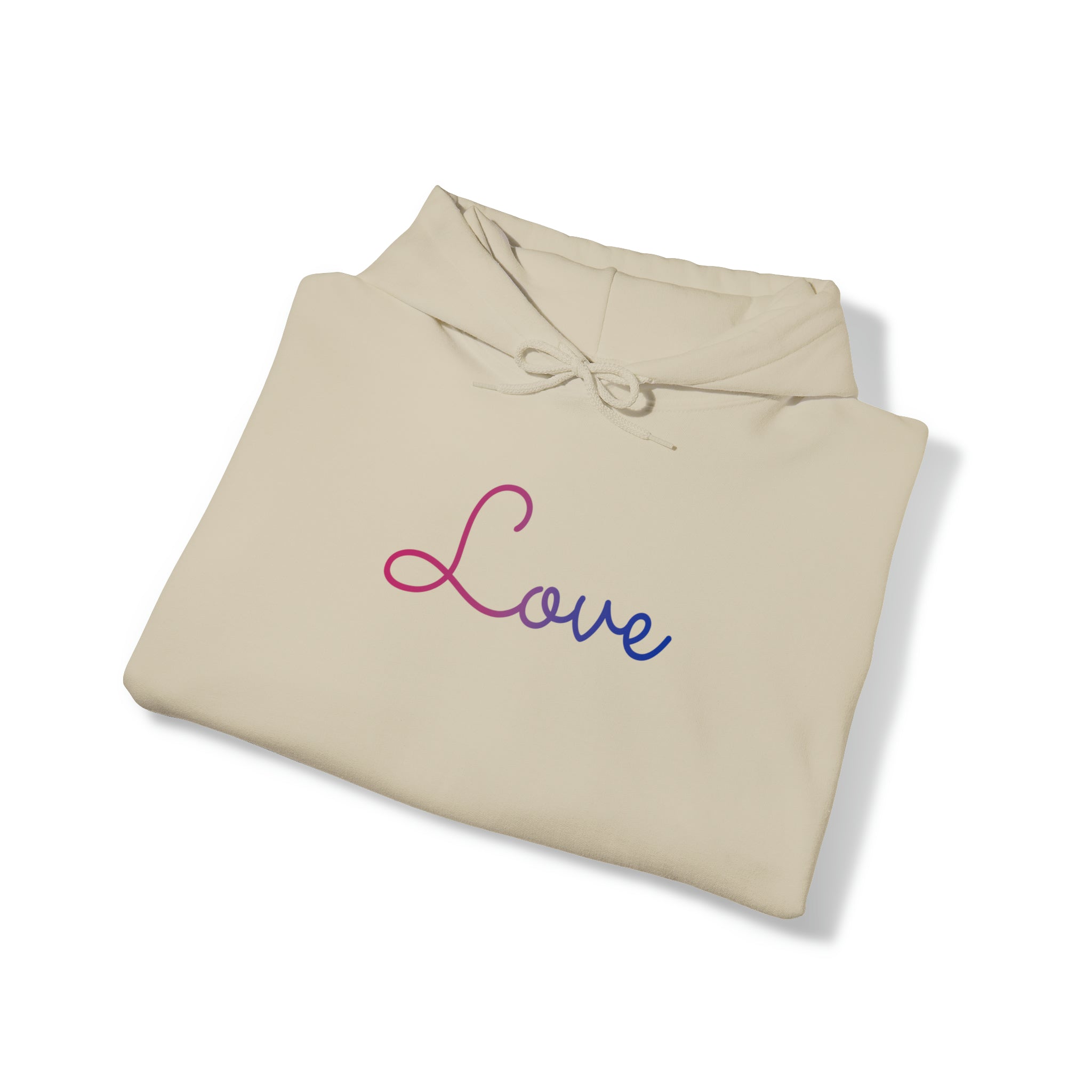 Bisexual Love Script Hoodie: Subtly Elegant Pride Sweatshirt