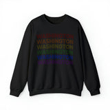 Washington LGBTQ+ Pride Flag, Faded Black Sweater