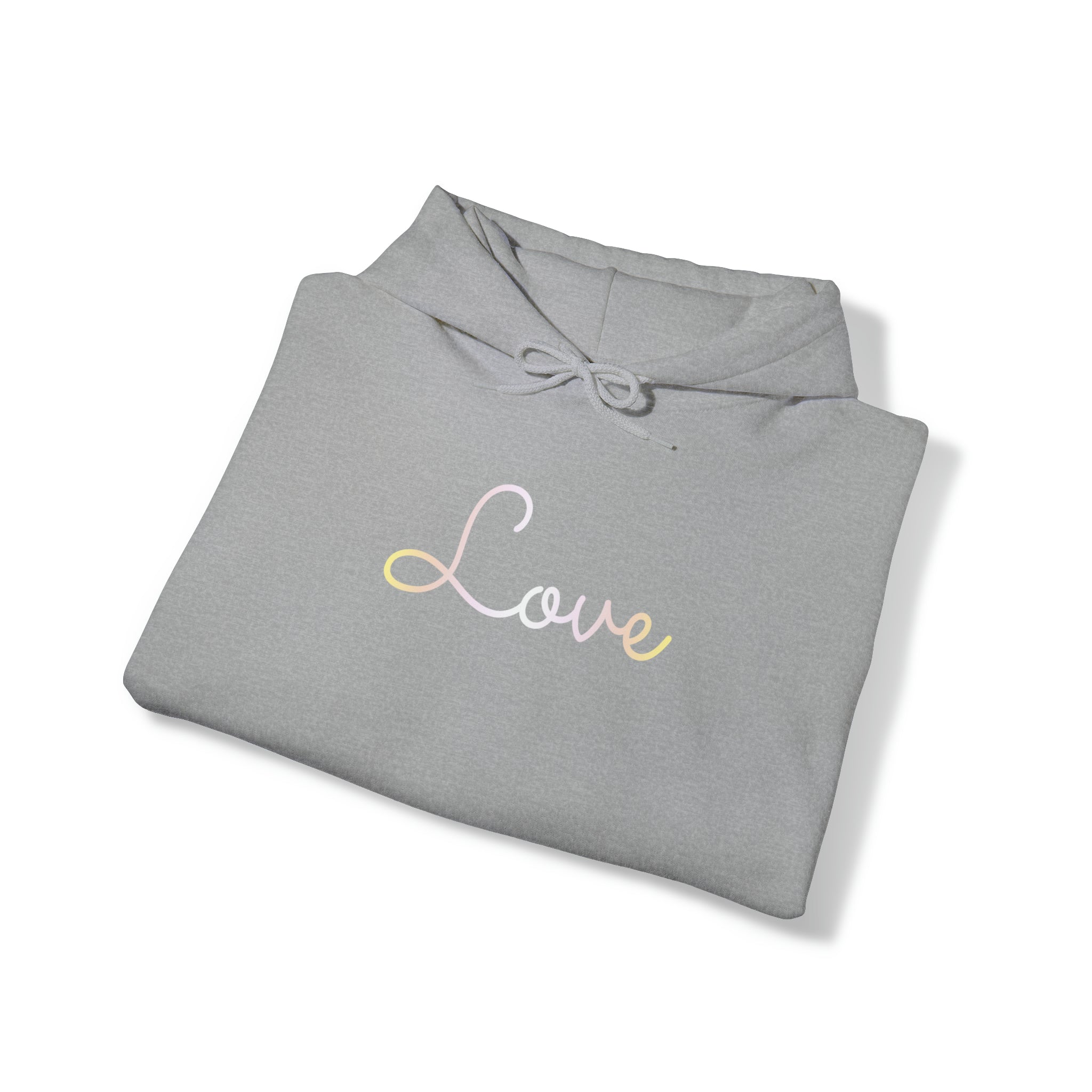 Pangender Love Script Hoodie: Subtly Elegant Pride Sweatshirt