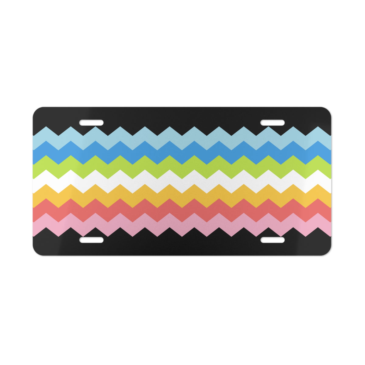 Queer Pride Flag Wavey Vanity License Plate: Sharp Design for Cars