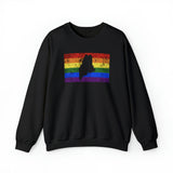 Maine Pride Flag Sweater: Rainbow LGBTQ+ State Silhouette Distressed Sweatshirt