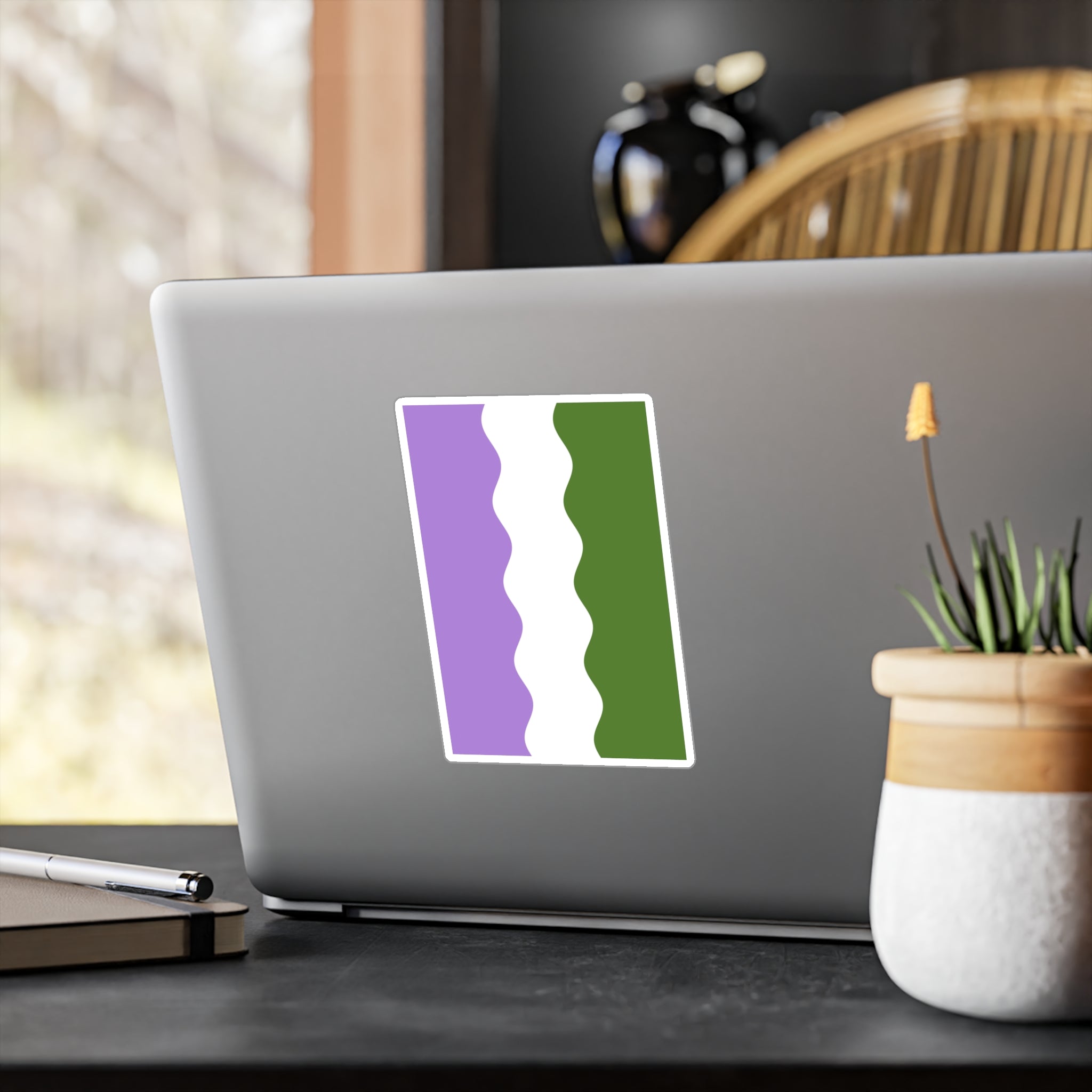 Genderqueer Flag Ripple Decal: Wavey Pride Sticker