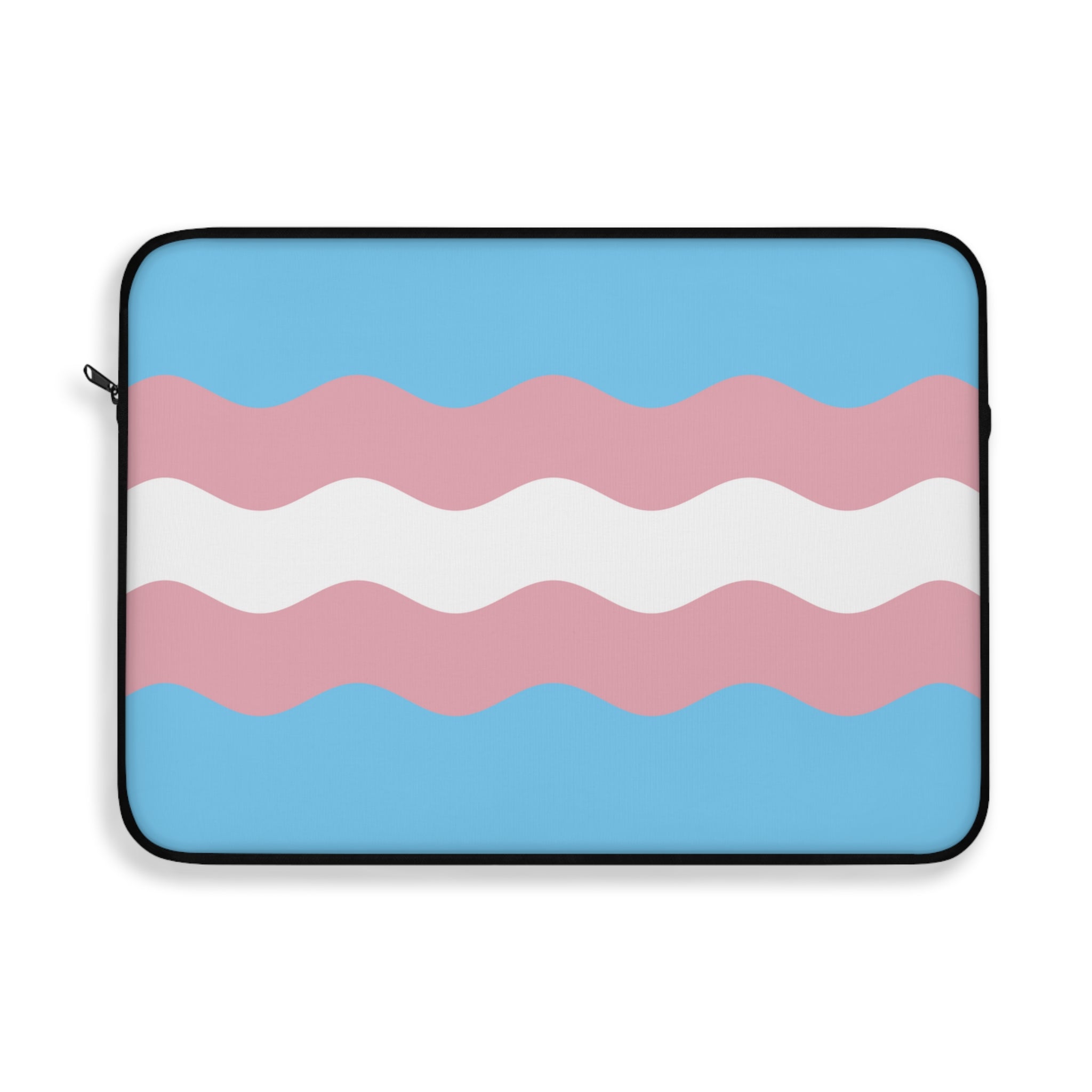 Transgender Pride Flag Laptop Sleeve: Ripple Print Protective Case