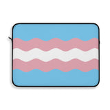 Transgender Pride Flag Laptop Sleeve: Ripple Print Protective Case