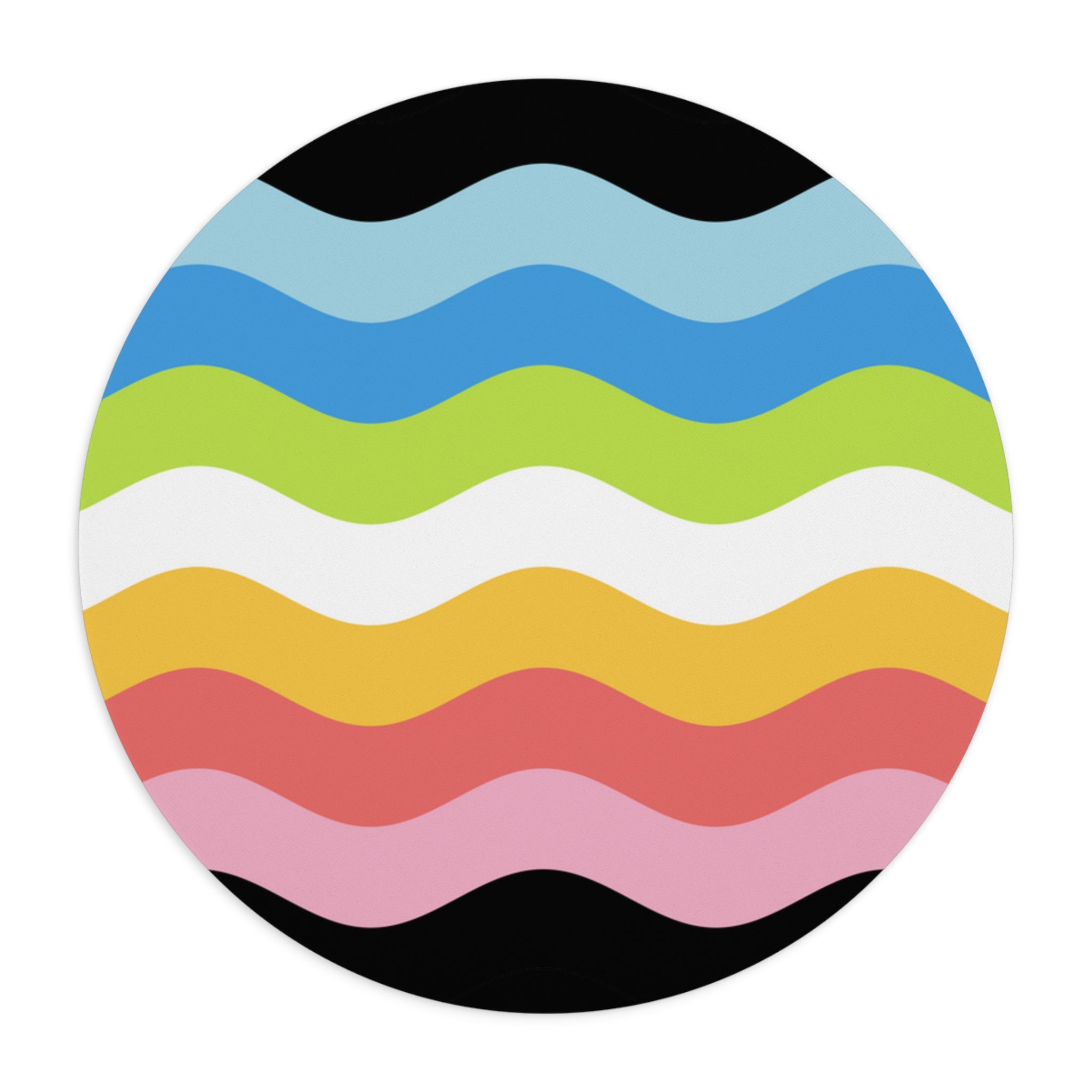 Queer Pride Flag Ripple Mousepad: Wavey Design for Desk