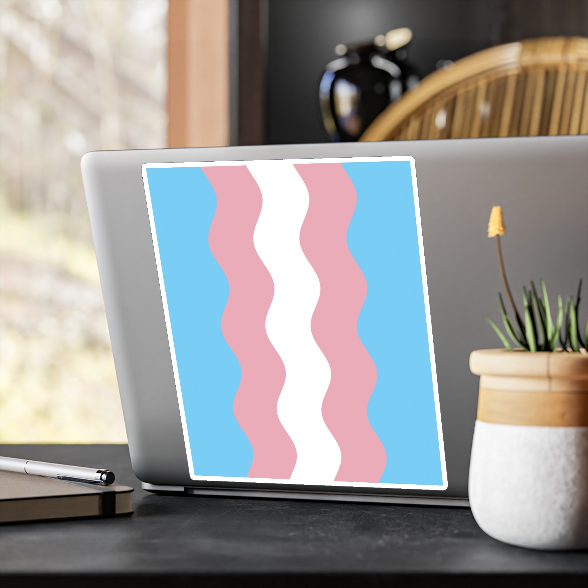 Transgender Flag Ripple Decal: Wavey Pride Sticker