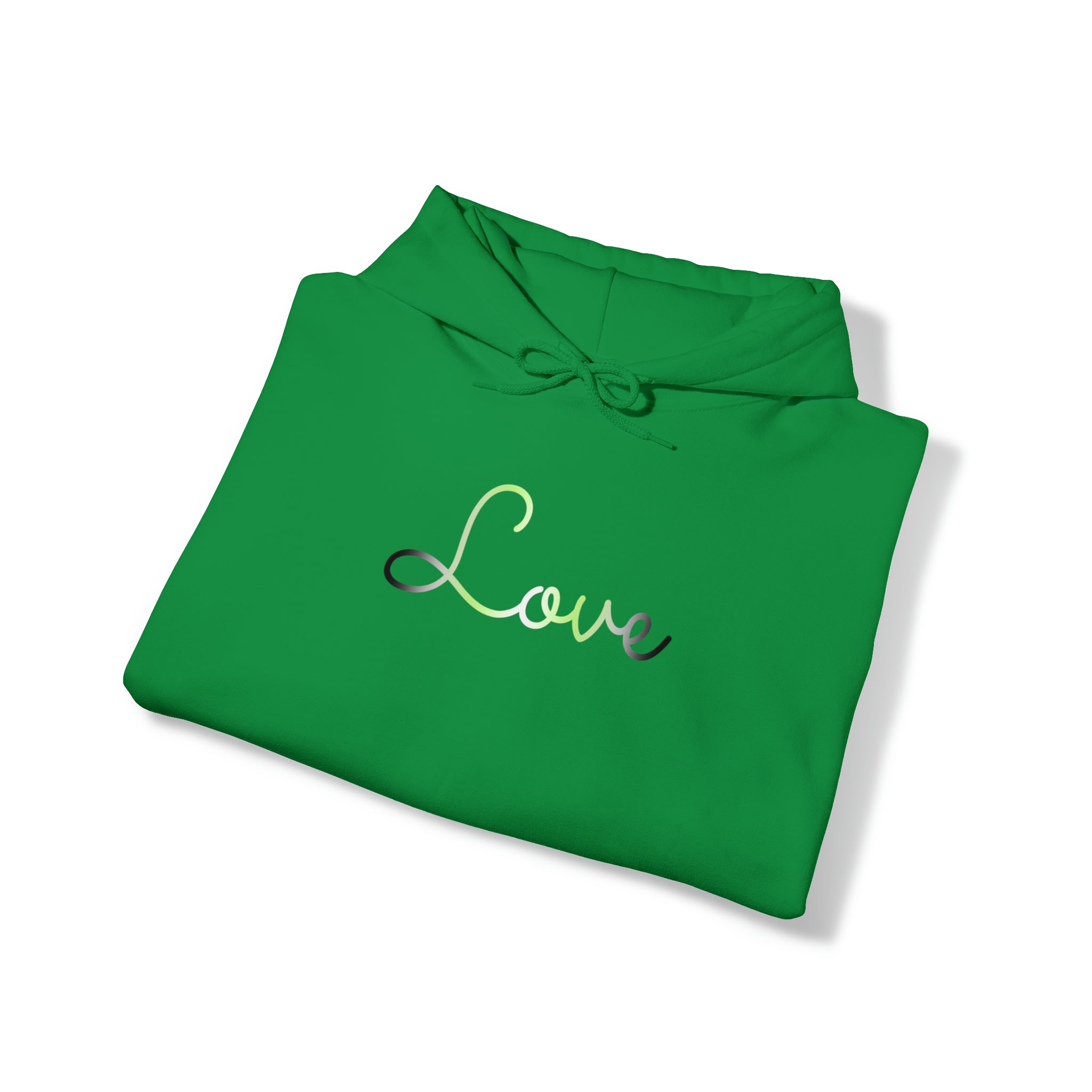 Agender Love Script Hoodie: Subtly Elegant Pride Sweatshirt