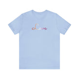 Lesbian Love Script Tee: Subtly Elegant Pride T-Shirt