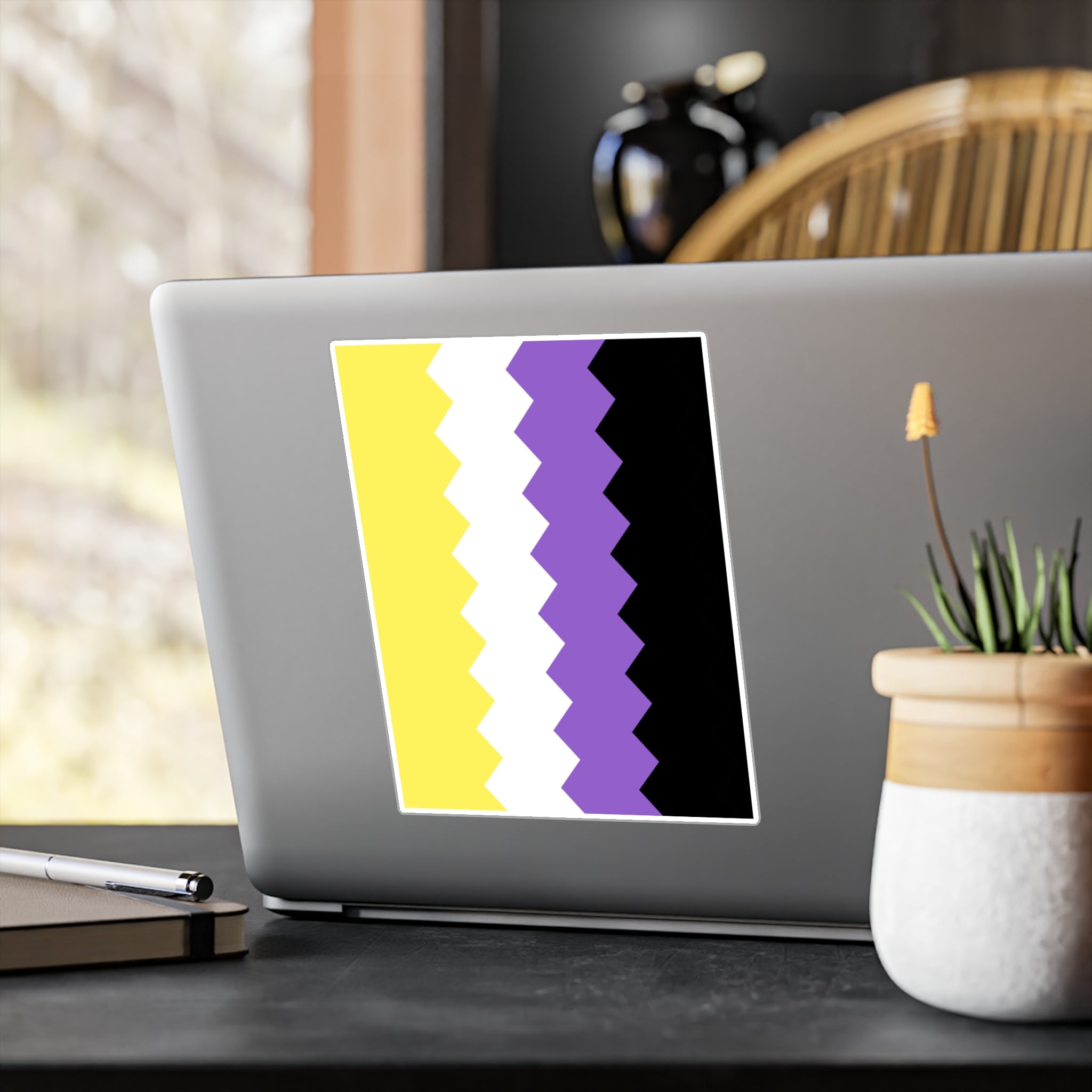 Nonbinary Flag Wavey Decal: Sharp Pride Sticker