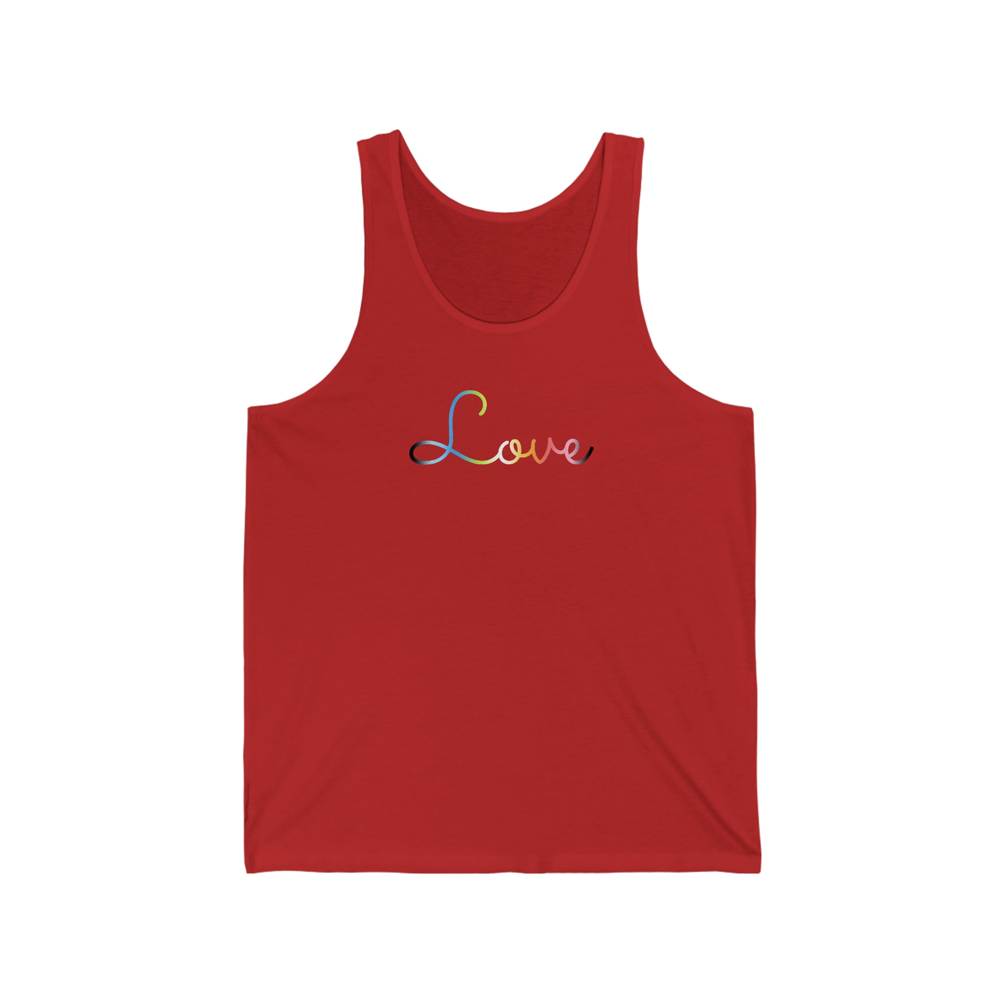 Queer Love Script Tank: Subtly Elegant Pride Tank-Top