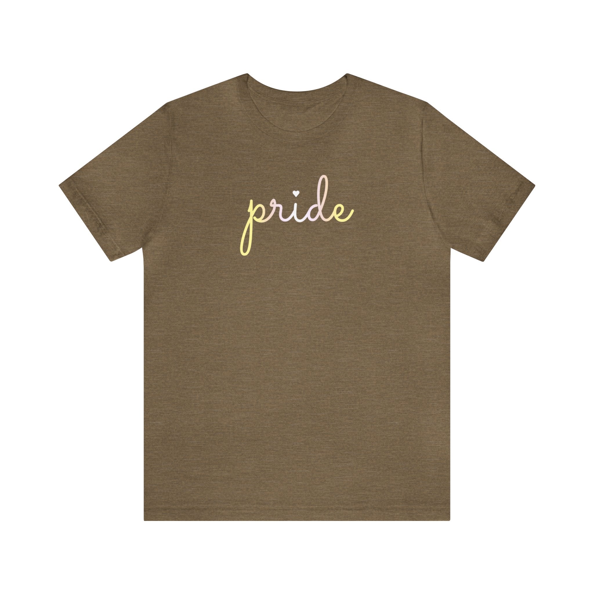 Pangender Pride T-Shirt: Flowing Cursive 'Pride' in Gradient Hues
