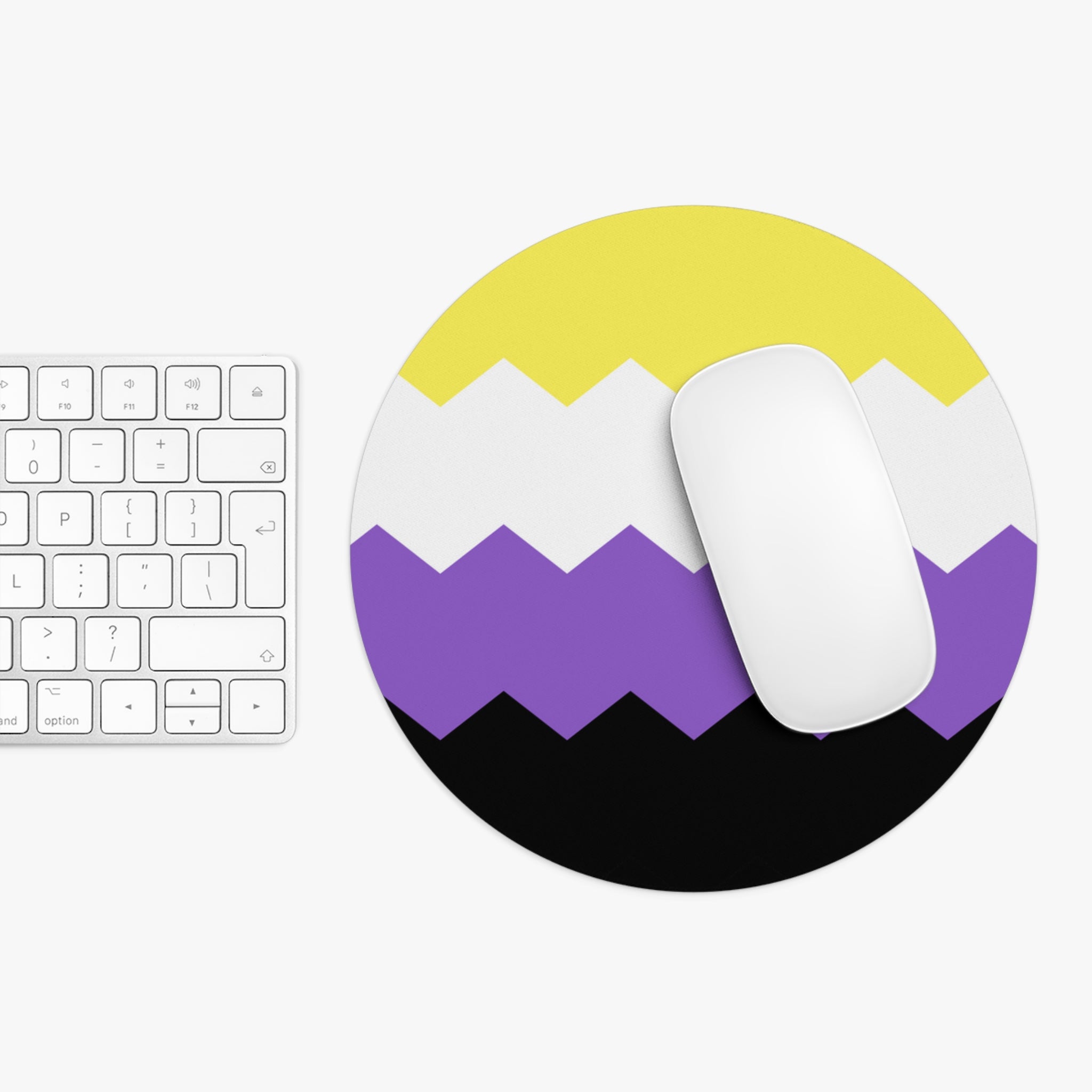 Nonbinary Flag Wavey Mousepad: Sharp Design for Desk