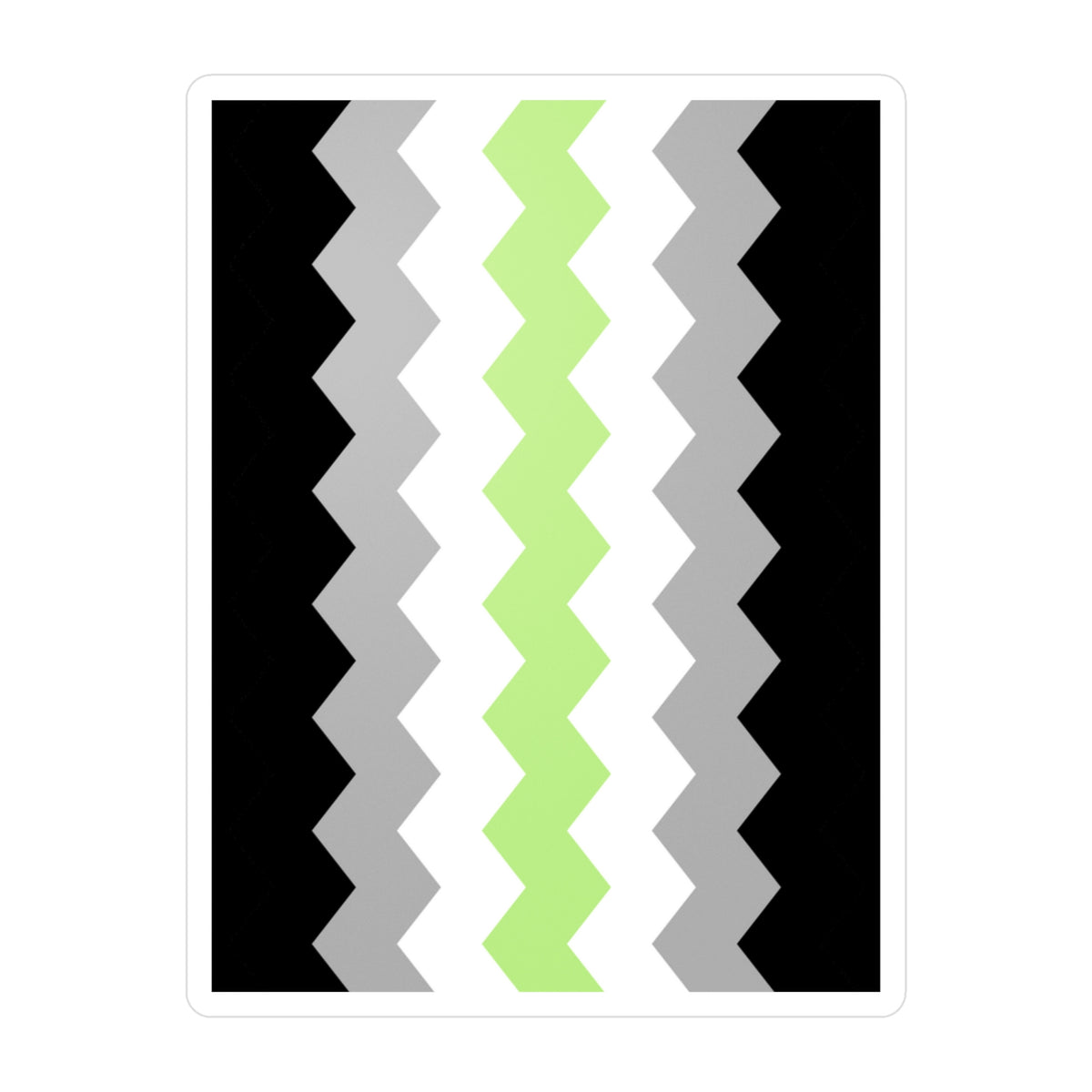 Agender Flag Wavey Decal: Sharp Pride Sticker