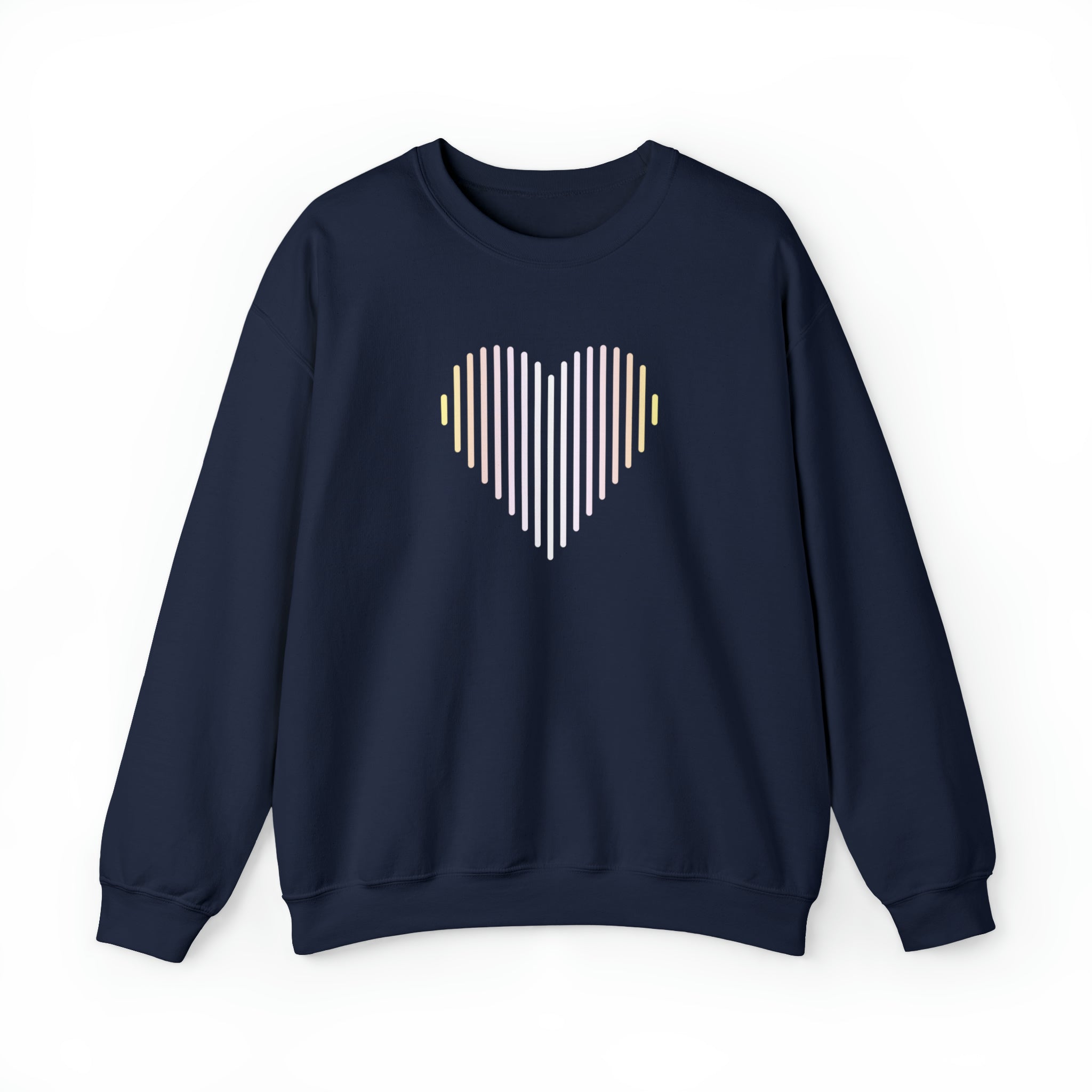 Pangender Heart Lines Sweater: Pride Gradient Sweatshirt