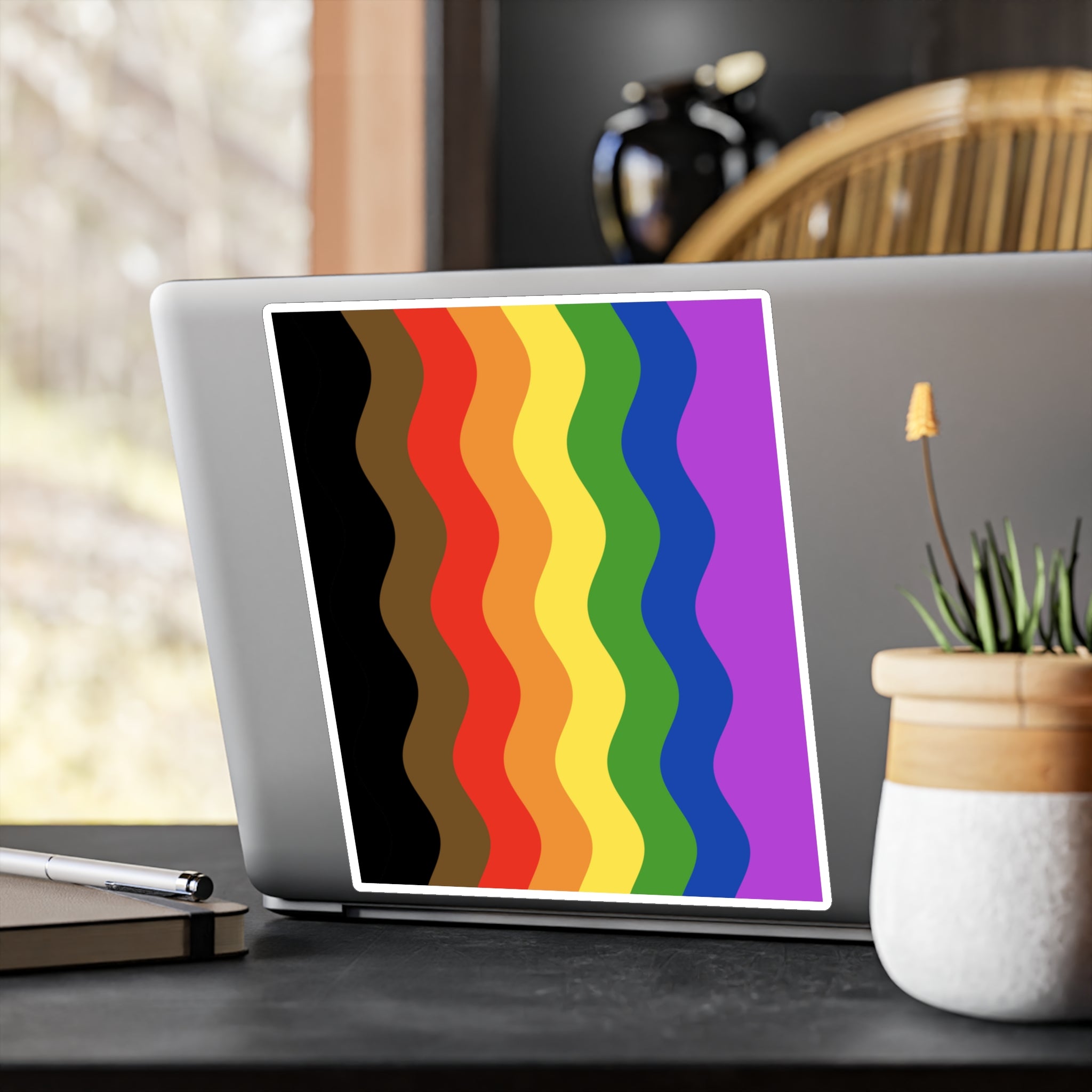Philly Pride Flag Ripple Decal: Wavey Pride Sticker