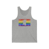 Mississippi Pride Flag Tank: Rainbow LGBTQ+ State Silhouette Distressed Tank-Top