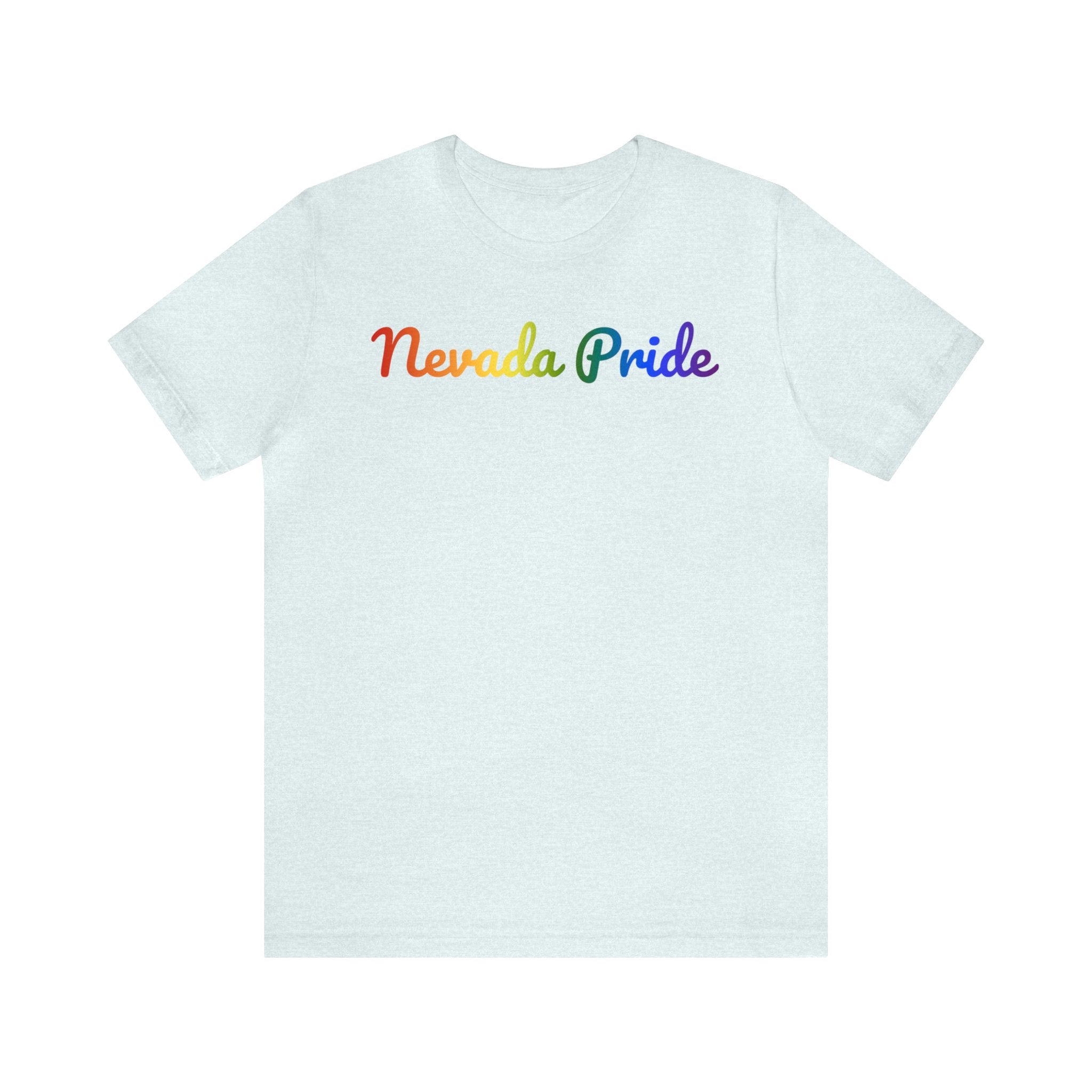 Nevada Pride T-Shirt: Flowing Cursive Design with LGBTQ+ Gradient