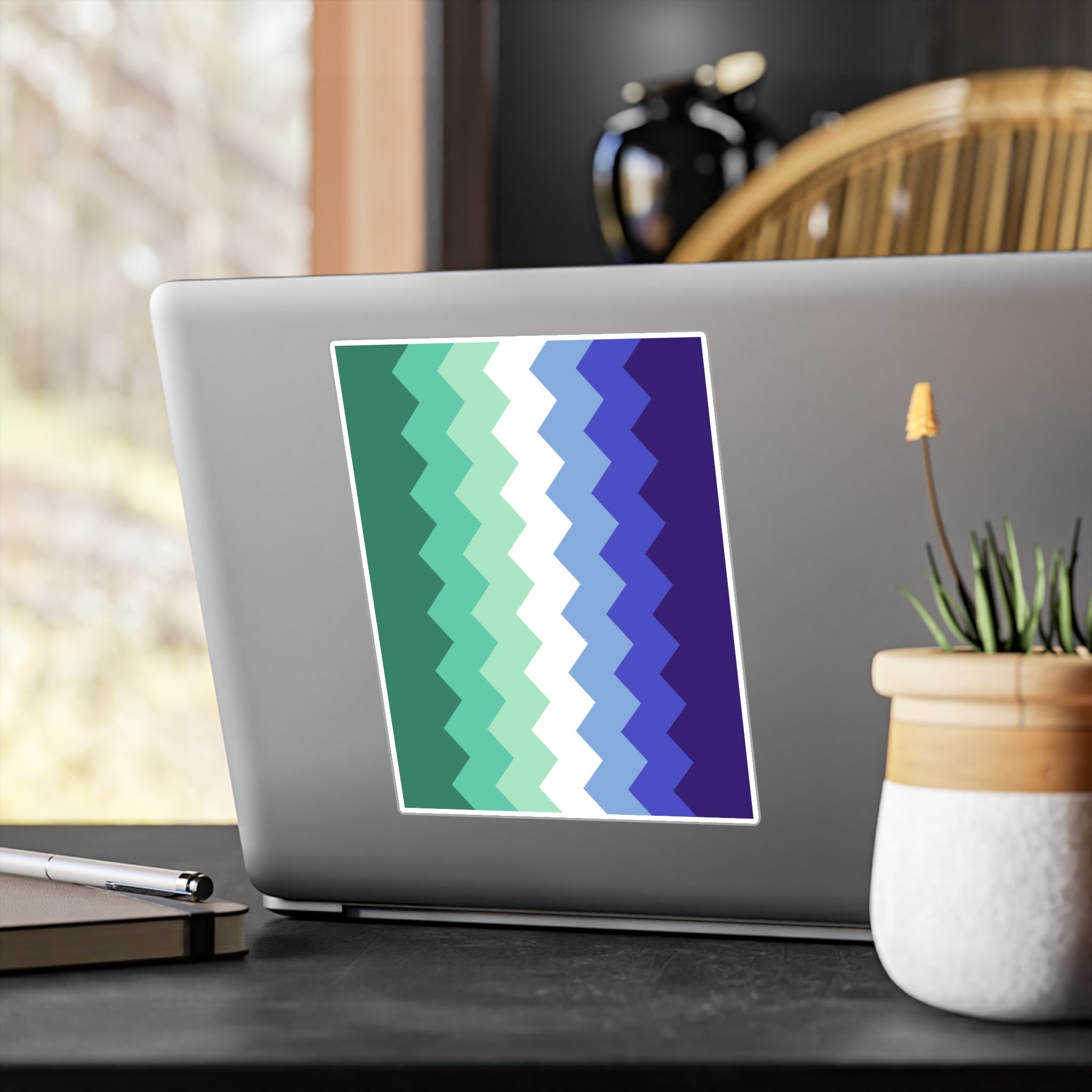 Gay Pride Flag Wavey Decal: Sharp Pride Sticker