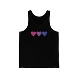 Bisexual Flag Hearts Tank-Top: Pride LGBTQ+ Gradient Design