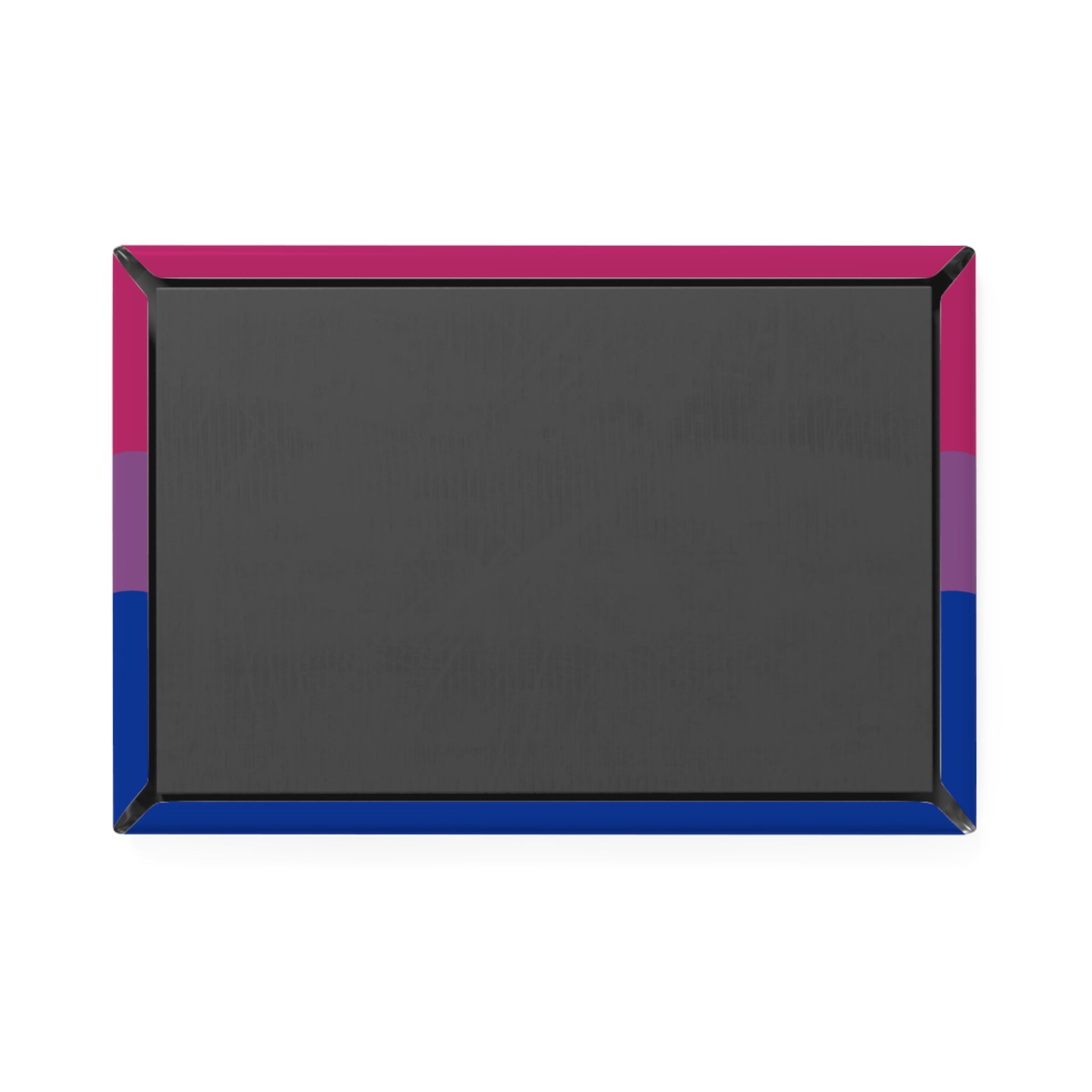 Bisexual Pride Flag Magnet: Ripple Rectangle Button for Fridge