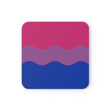 Bisexual Flag Coaster Set: 4 Corkwood Ripple Drink Coasters