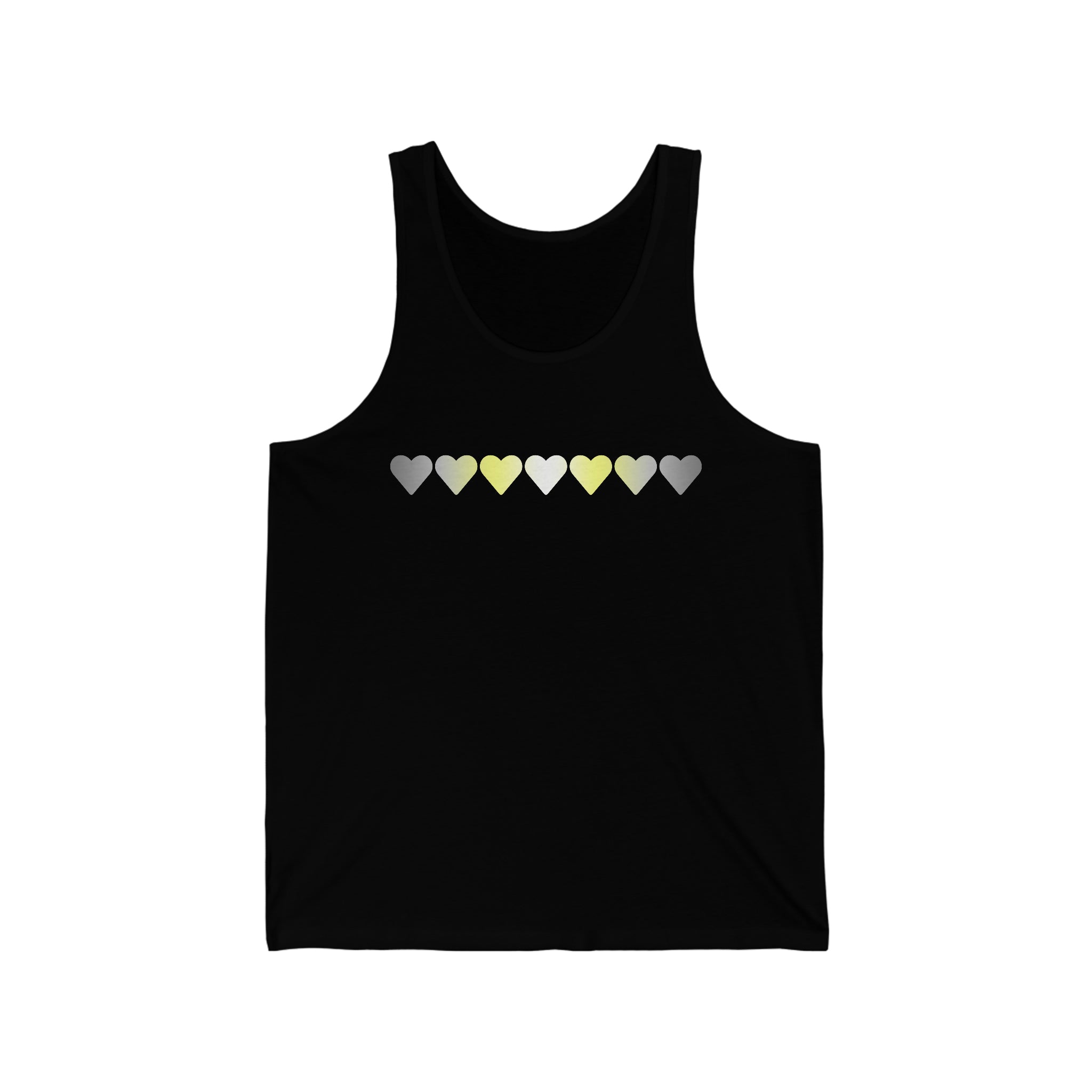 Demigender Flag Hearts Tank-Top: Pride LGBTQ+ Gradient Design