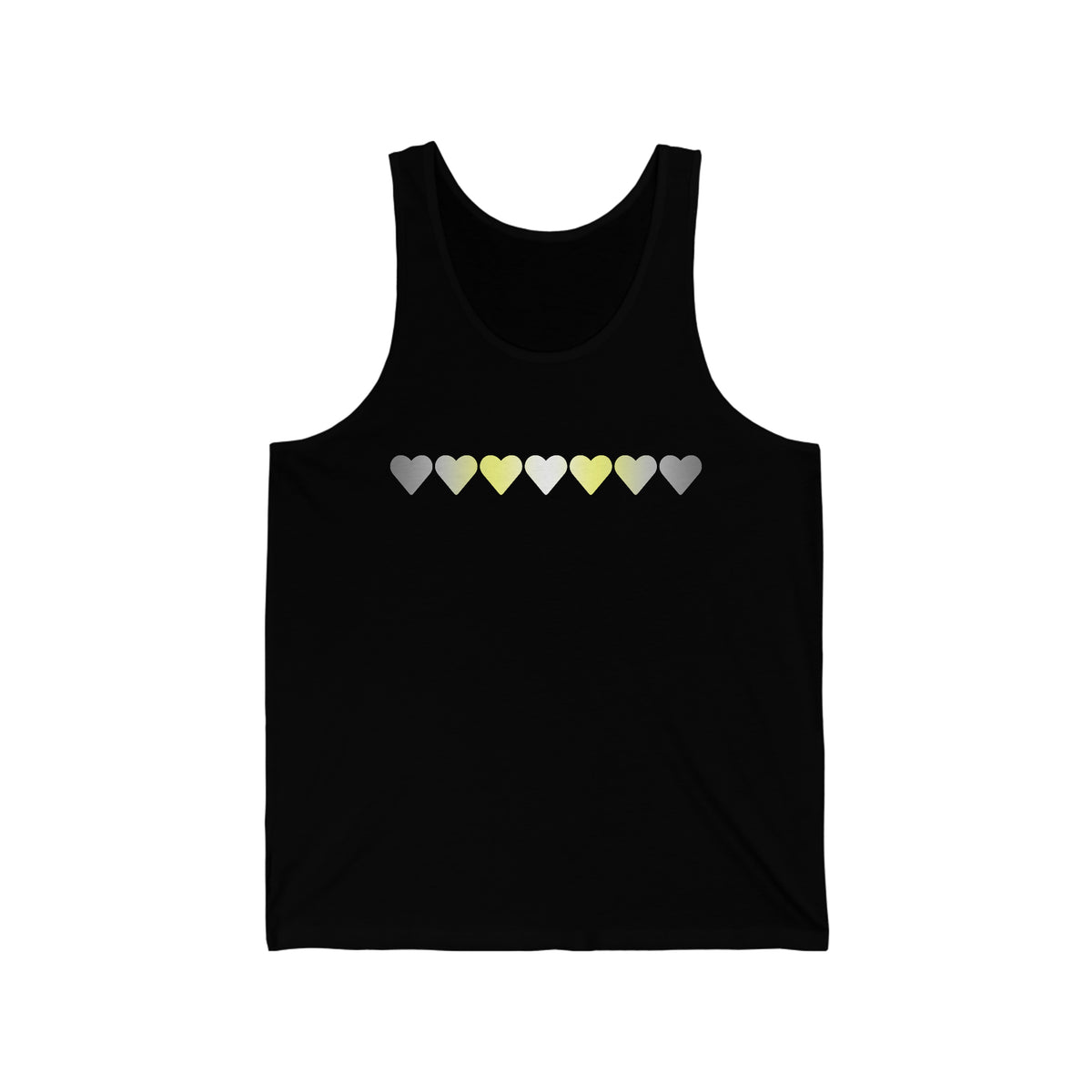 Demigender Flag Hearts Tank-Top: Pride LGBTQ+ Gradient Design