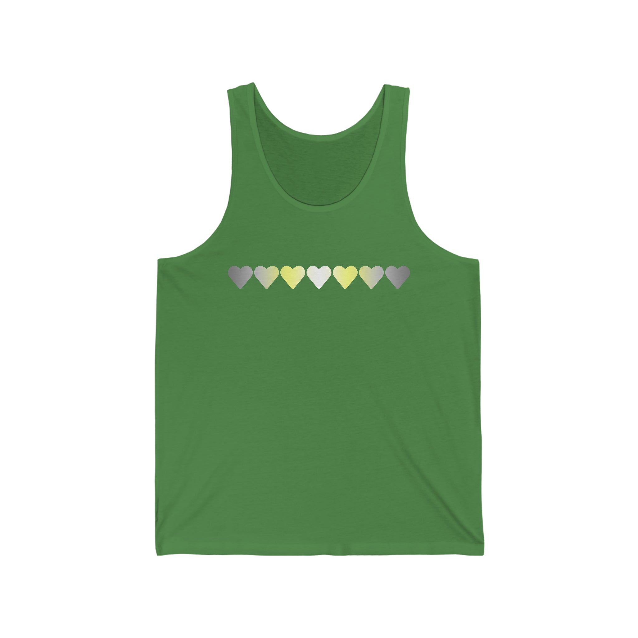 Demigender Flag Hearts Tank-Top: Pride LGBTQ+ Gradient Design