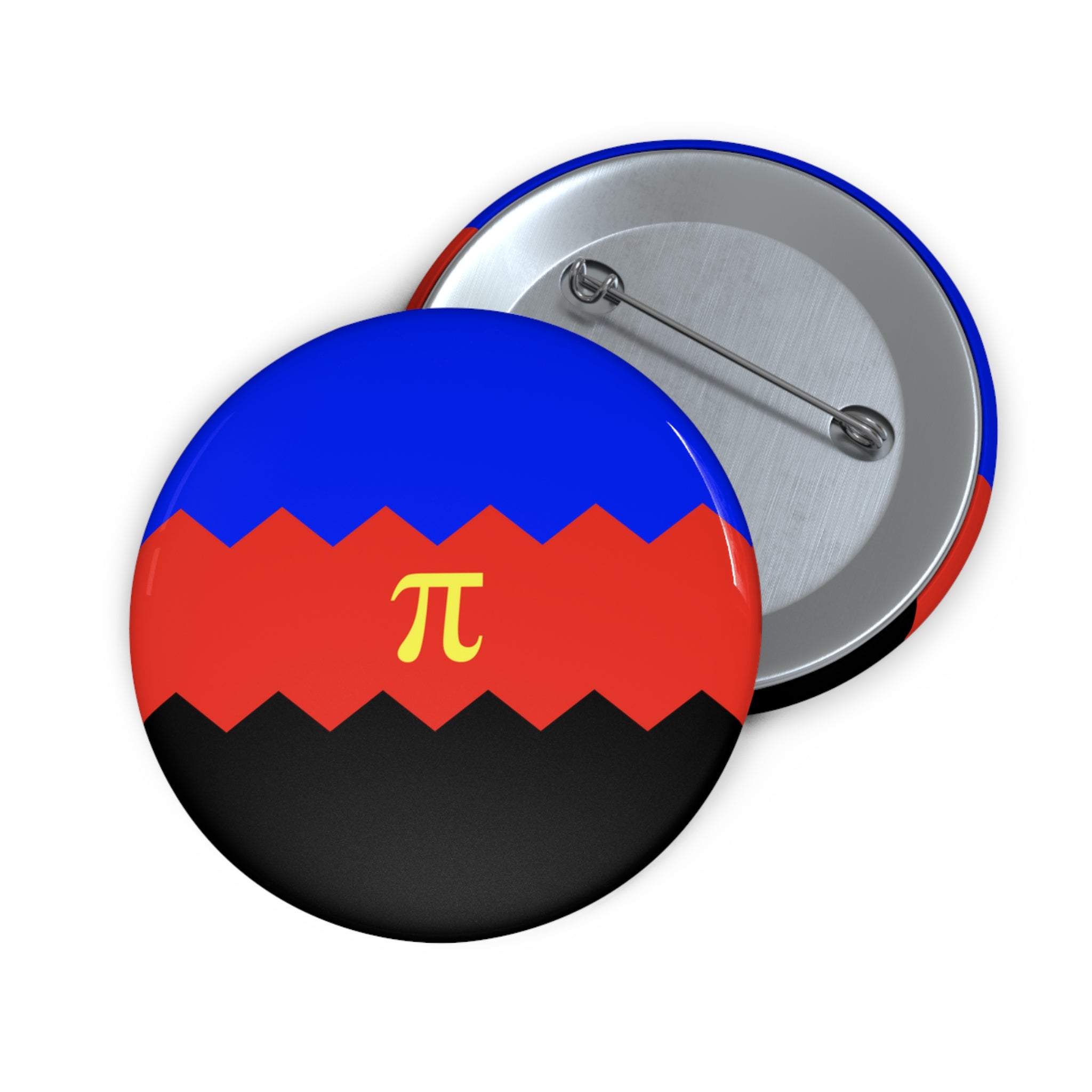 Polyamory Pride Flag Pin: Round Button with Sharp Design