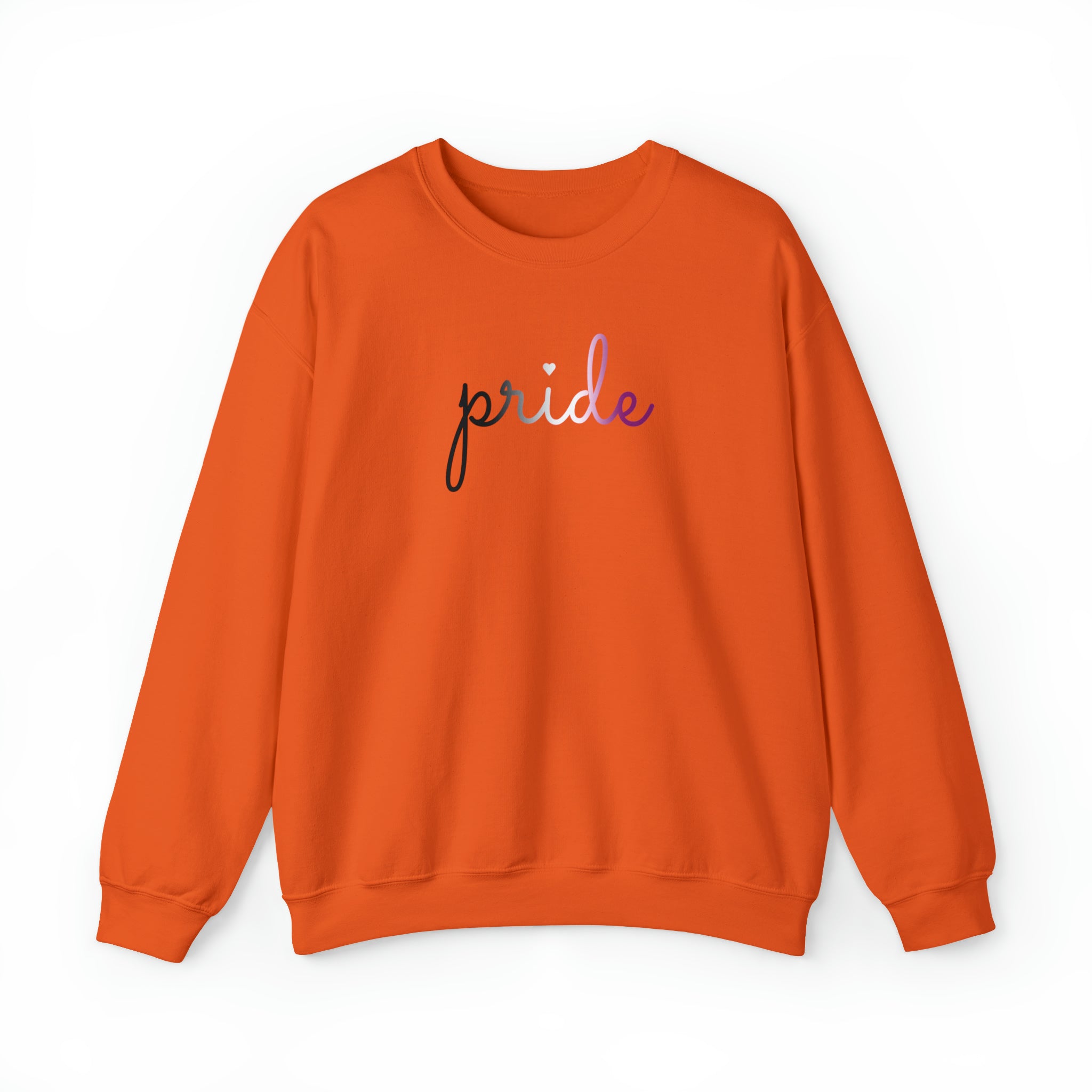 Asexual Pride Sweater: Flowing Cursive 'Pride' in Gradient Hues