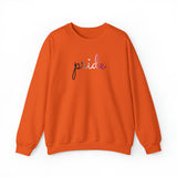 Asexual Pride Sweater: Flowing Cursive 'Pride' in Gradient Hues